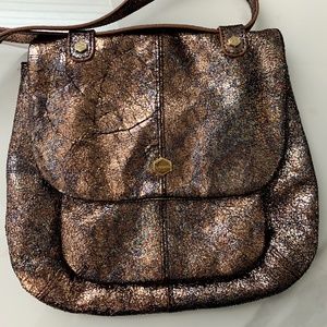 Lodis Small Crossbody Bronze Crinkle Textured Bag